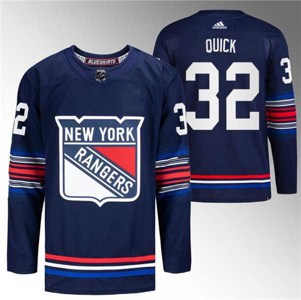 Mens New York Rangers #32 Jonathan Quick Navy Stitched Jersey Dzhi